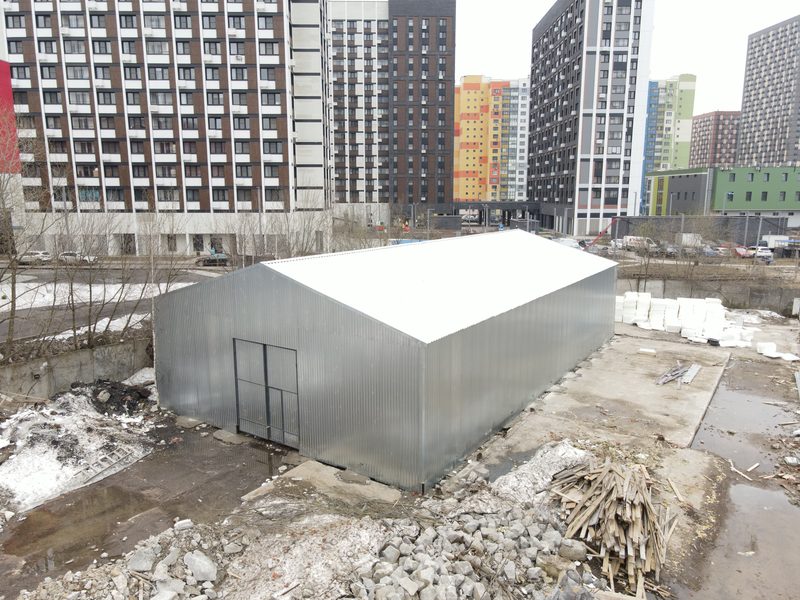 Каркасные прямостенные ангары из легких металлоконструкций, тип C